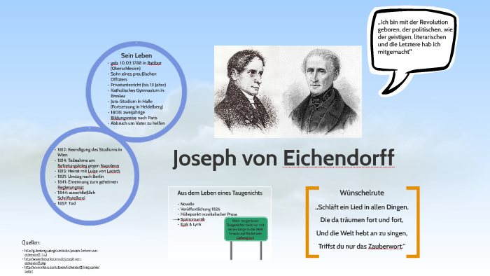Joseph Von Eichendorff Biographie Joseph von Eichendorff by Kasra Mahmoudian on Prezi