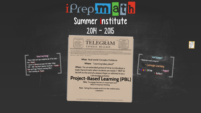 2014 - 2015 iPrep.Math Summer Institute - Day 8: iPlan and Project ...