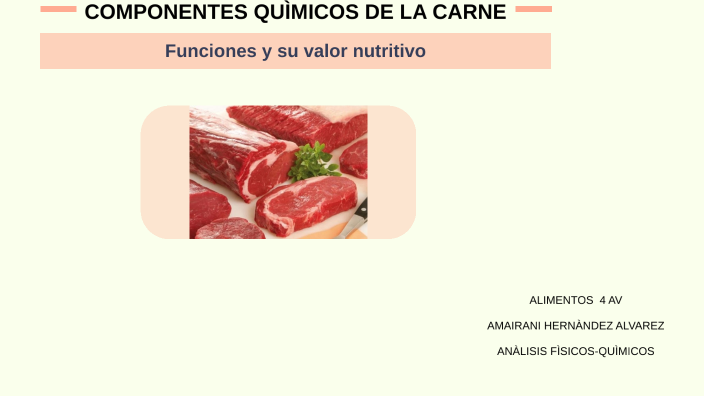 COMPOSICIÓN QUÍMICA DE LA CARNE by Amairani Alvarez on Prezi
