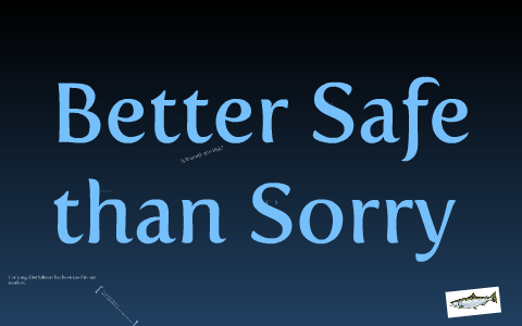 essay on better safe than sorry