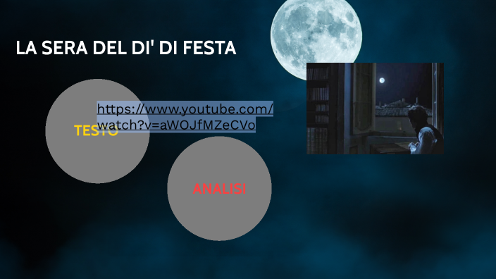 La Sera Del Di Di Festa La sera del dì di festa by Caterina Terziani on Prezi