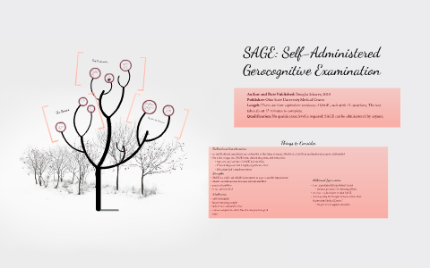 SAGE: Self-Administered Gerocognitive Examination By On Prezi