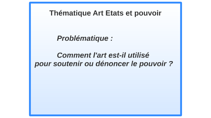 dissertation art et pouvoir