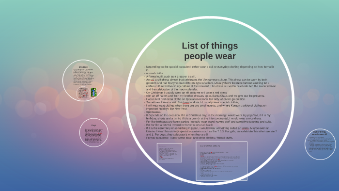 What do you wear on special occasions by Frances Phan on Prezi