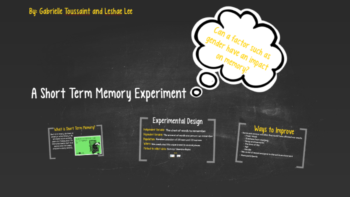 short term memory experiment research