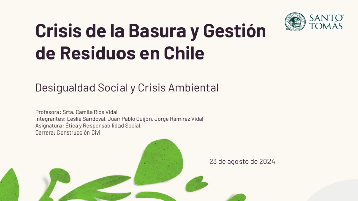 Crisis de la Basura y Gestión de Residuos en Chile by Jorge Ramírez ...