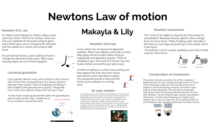 Newtons Laws Of Motion By Makayla Fay 8190