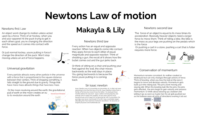 Newtons Laws Of Motion By Makayla Fay 2882