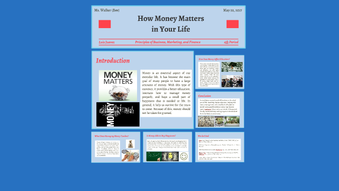 how money matters in your life essay