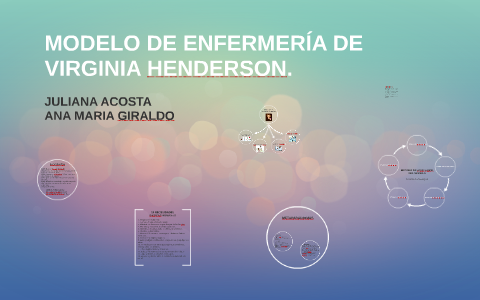 MODELO DE ENFERMERIA DE VIRGINIA HENDERSON. by juliana acosta