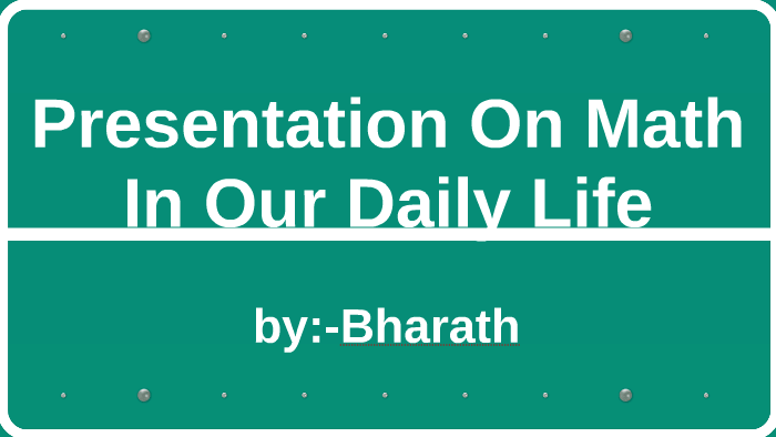 powerpoint presentation on mathematics in daily life