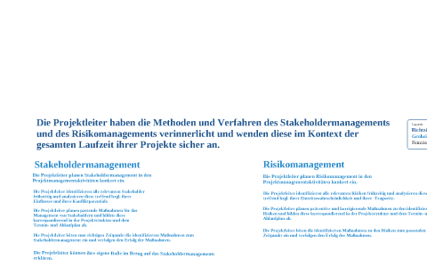 Lernziele Stakeholder- Und Risikomanagement By Axel Bernhauer On Prezi