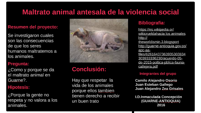 Maltrato animal antesala de la violencia social by juan grisales on Prezi