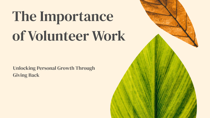 The Importance of Volunteer Work by Bilguudei batbayr on Prezi