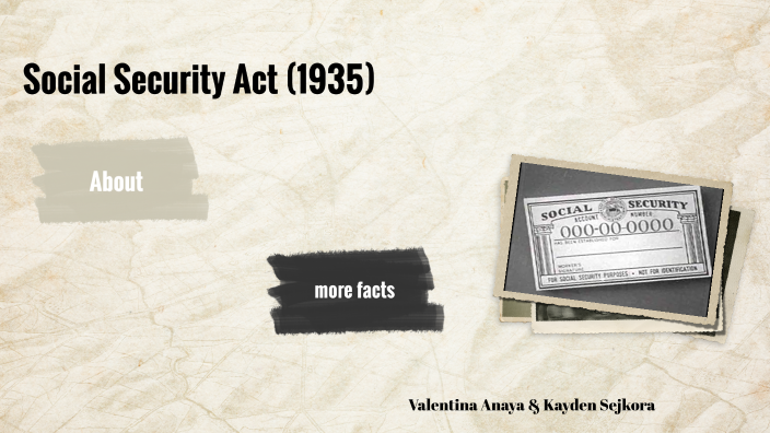 Social Security Act 1935 By Valentina Anaya De La Hoya 0523