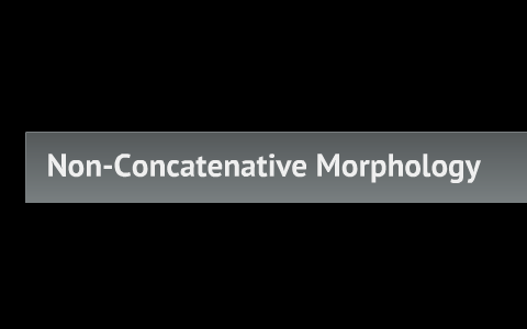 Nonconcatenative Morphology By Logan Sutton On Prezi