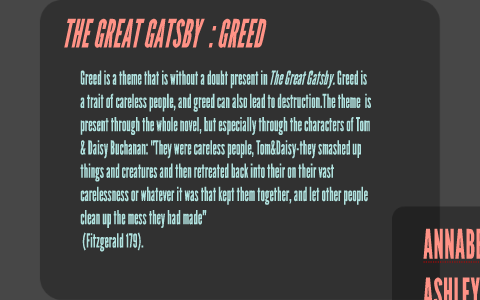 greed in the great gatsby essay