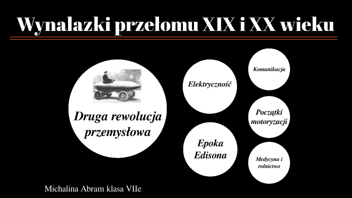 Wynalazki przełomu XIX i XX wieku by Michalina Abram on Prezi