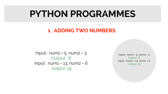 PYTHON PROGRAMMES by Abhirami Suresh