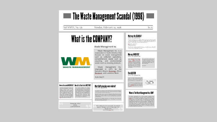waste management scandal 1998 case study pdf