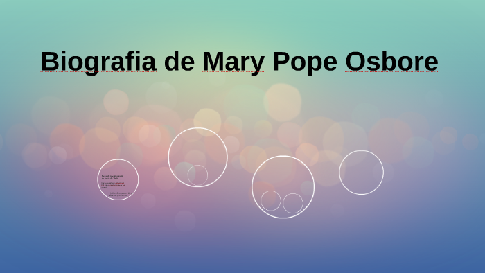 Biografia De Mary Pope Osborne By Antonio Schettino