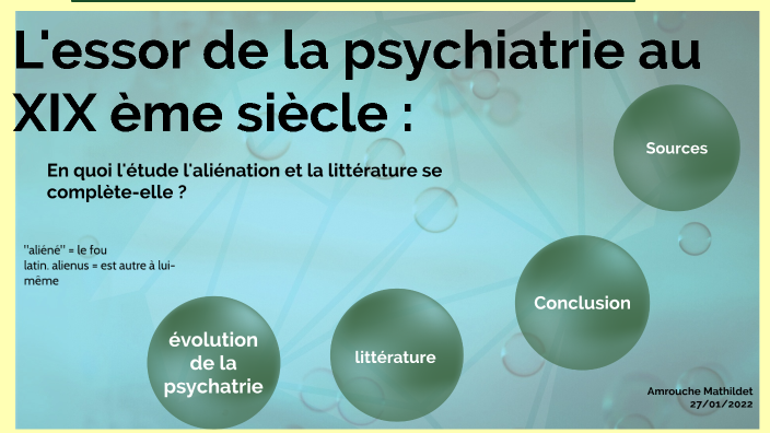 L'Essor de la psychiatrie au XIX ème siècle by Mathilde Amrouche on Prezi