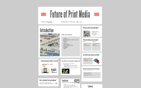 the future of print media essay