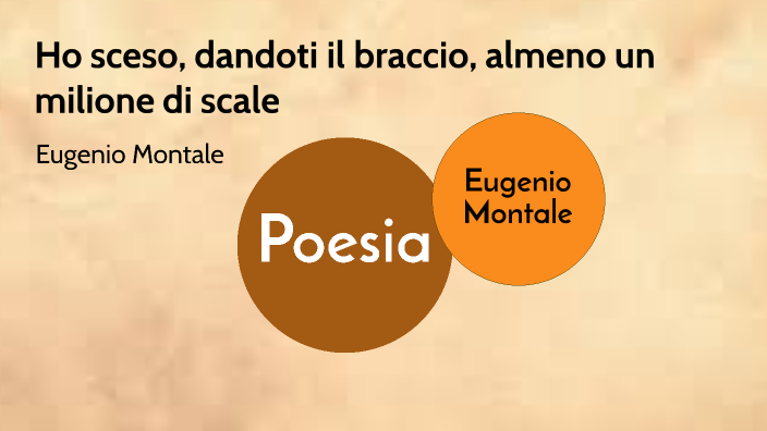 Ho Sceso Dandoti Il Braccio Un Milione Di Scale Ho sceso, dandoti il braccio, almeno un milione di scale- E. Montale