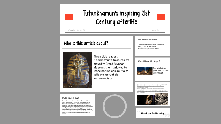 Tutankhamun's Inspiring 21st Century Afterlife By 수현 Kim On Prezi