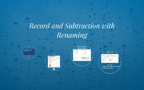 Record and Subtraction with Renaming 11.19.13 by LRE 5th
