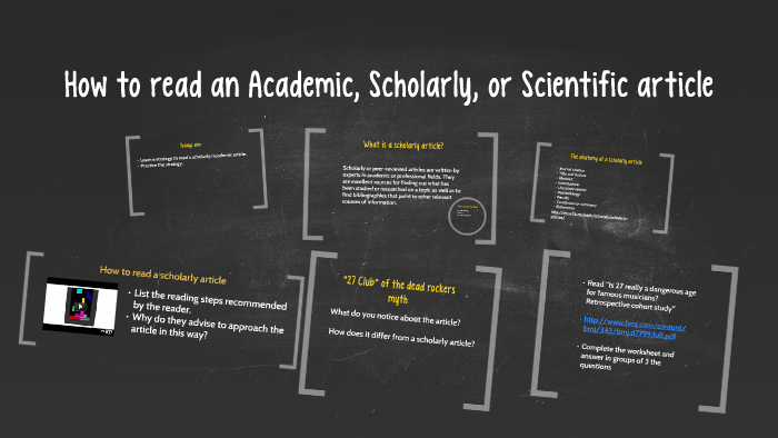 How to read an Academic, Scholarly, or Scientific article by