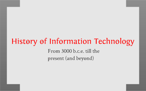literature review of the history of information technology