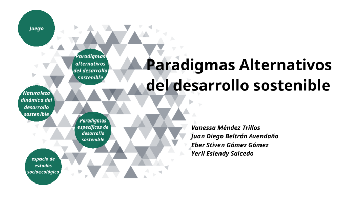 Paradigmas Alternativos del desarrollo sostenible by Juan Diego Beltran