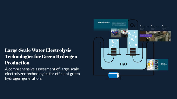 Large-Scale Water Electrolysis Technologies for Green Hydrogen ...