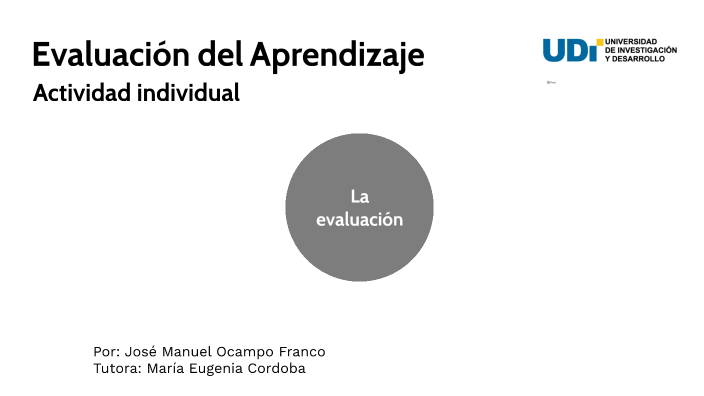 Evaluación del Aprendizaje - Actividad individual by Joey Ocampo on Prezi