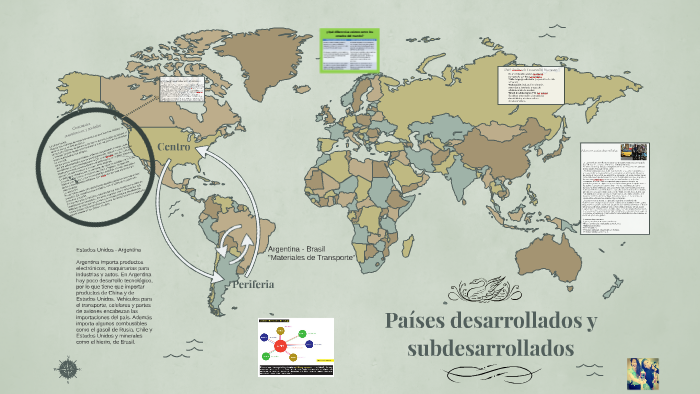 Países desarrollados y subdesarrollados by Camii Pizzuto on Prezi