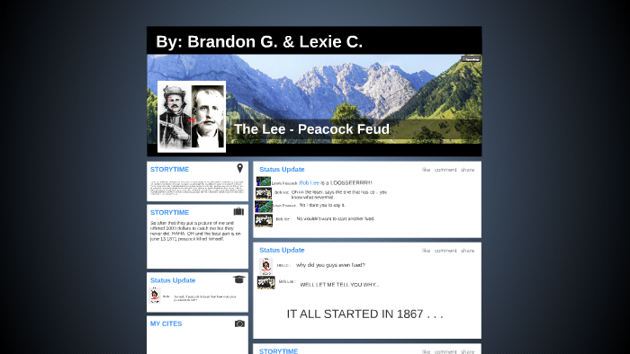 The Lee Peacock Feud By Lexie Cross On Prezi