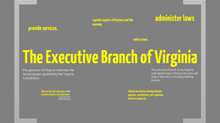 who is the head of the virginia state executive branch