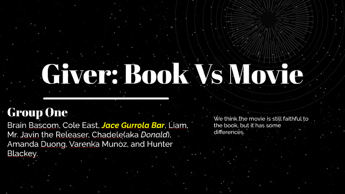 the giver book vs movie essay