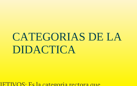 CATEGORIAS DE LA DIDACTICA by Monica Castillo on Prezi