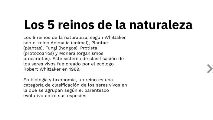 Los 5 reinos de la naturaleza by Maryuri Pop on Prezi