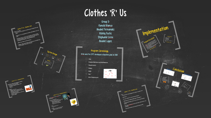Clothes R Us Gantt Chart