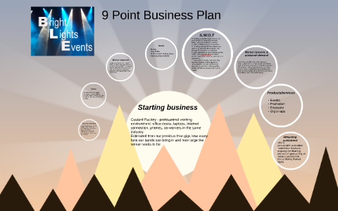 what are the nine points of a business plan