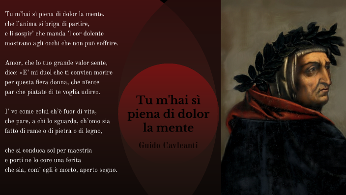 Tu M'hai Si Piena Di Dolor La Mente Parafrasi