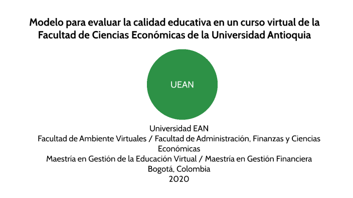 MODELO DE EVALUACIÓN DE LA CALIDAD By Diana Bolaños