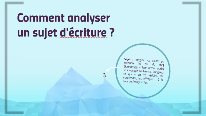 comment analyser un sujet