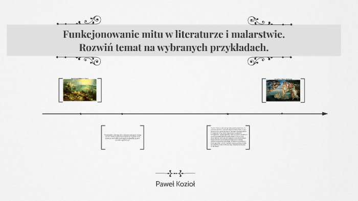 Funkcjonowanie mitu w literaturze i malarstwie. by Paweł King on Prezi