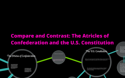 compare and contrast articles of confederation and constitution essay