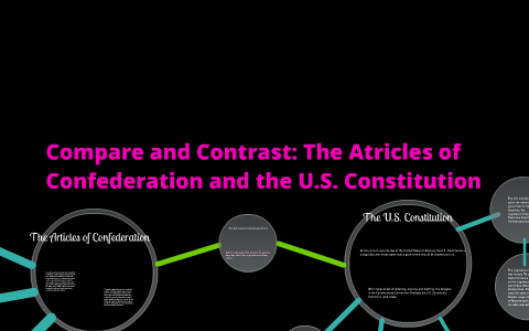 compare and contrast articles of confederation and us constitution