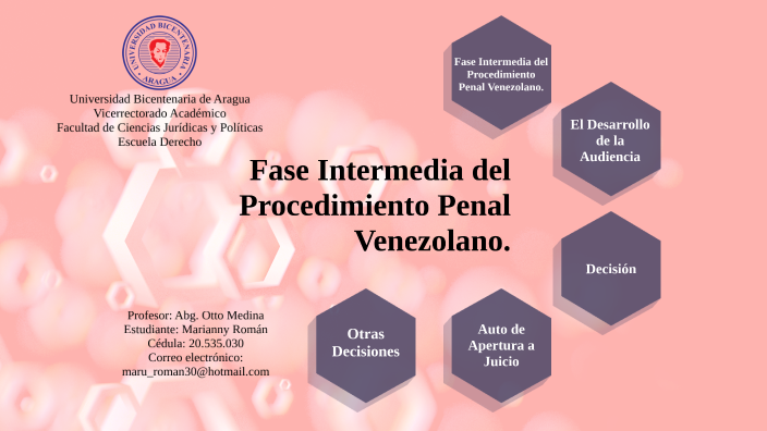 Fase Intermedia Del Procedimiento Penal Venezolano By Marianny Roman On ...